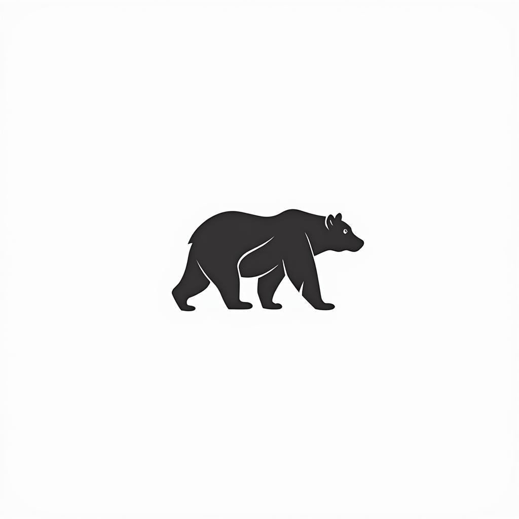 Abstract Bear Art: Minimalist Lines