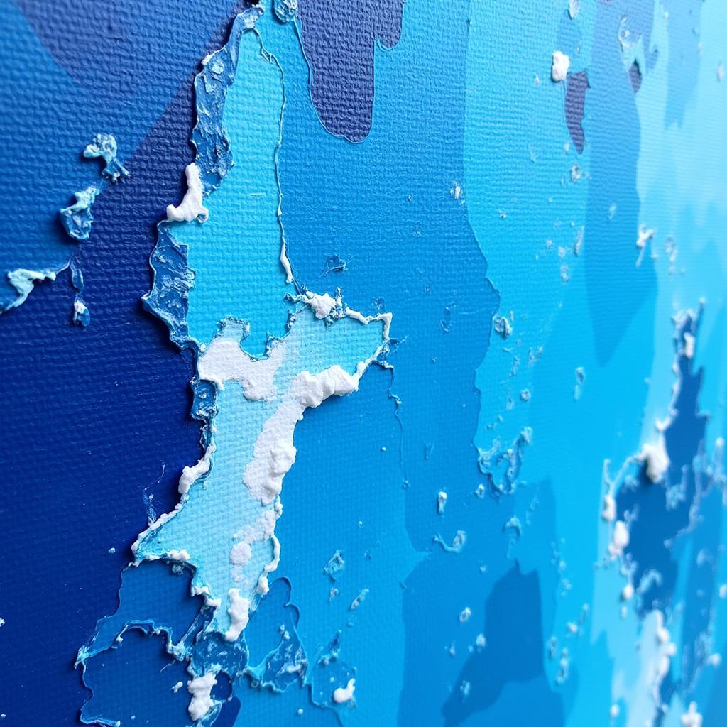 Abstract Blue Canvas Art Depicting Ocean Depths