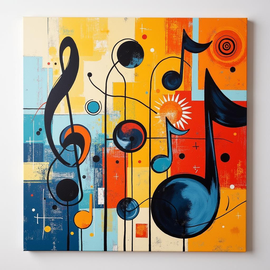 Abstract Jazz Music Notes Canvas Print