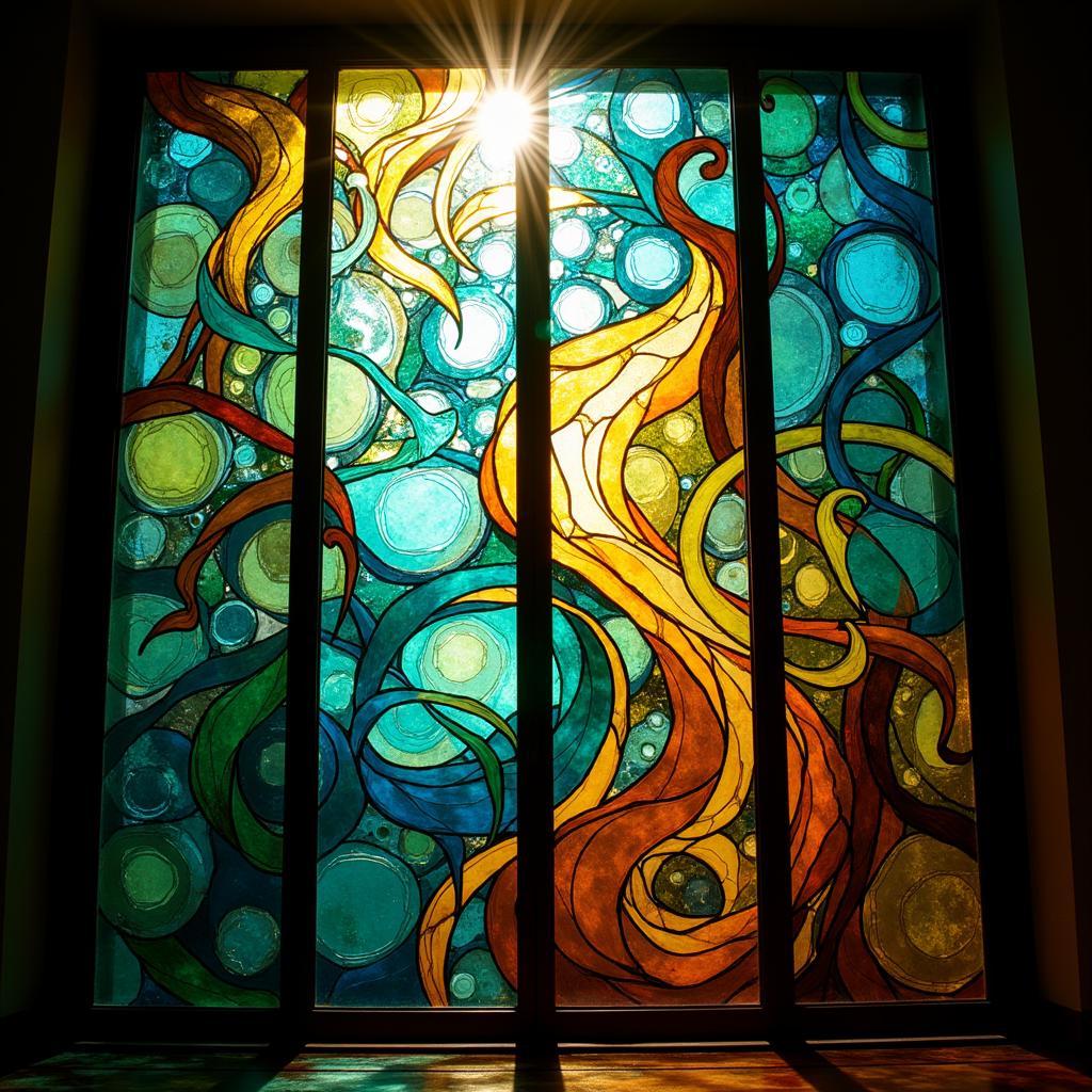 Abstract Stained Glass Window Design