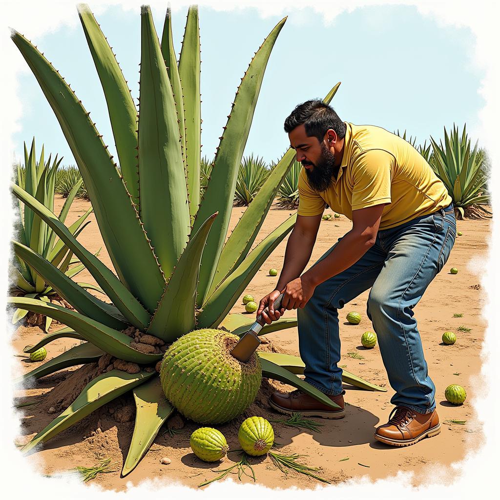 Agave Harvesting Process