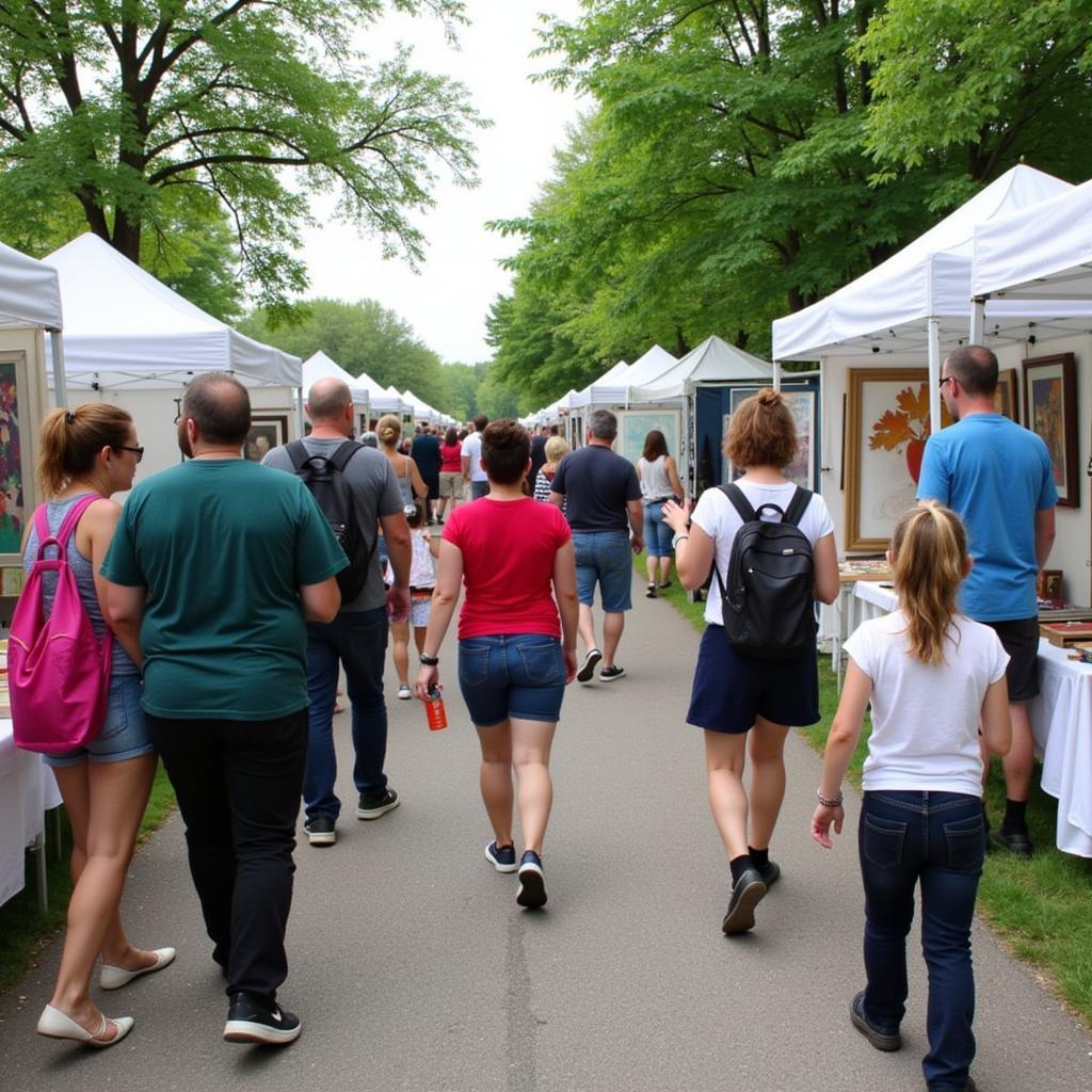 Visitors Enjoying Art