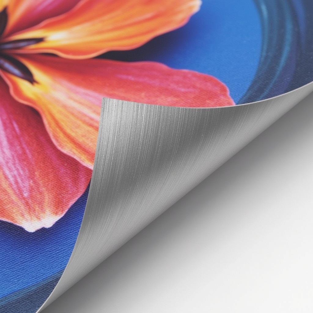 Aluminum print art displays vibrant colors and sharp details.