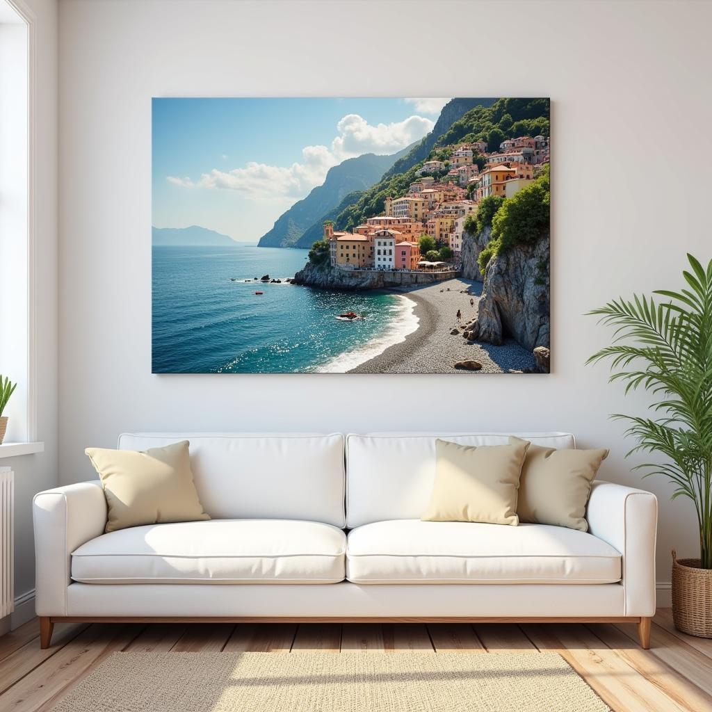 Amalfi Coast Wall Art Above Sofa