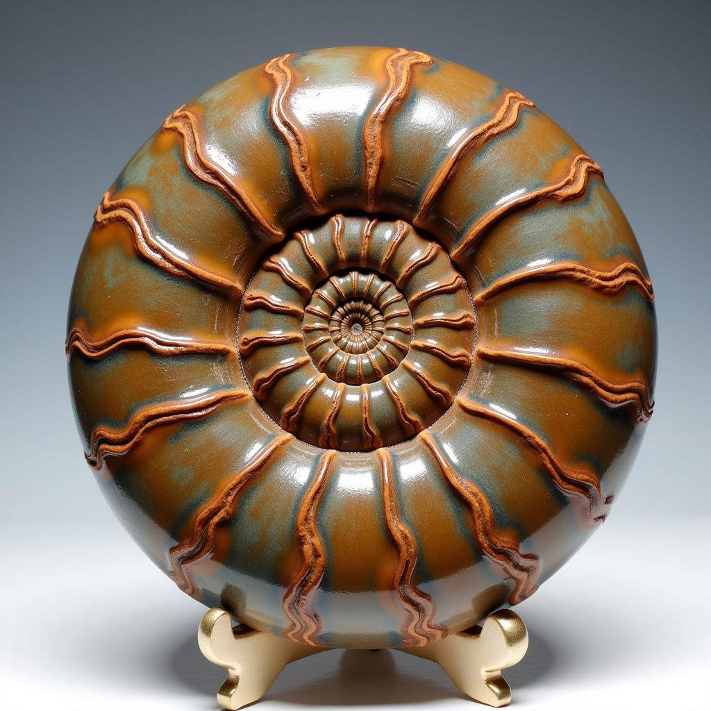 Ammonite Fossil Art Sculpture