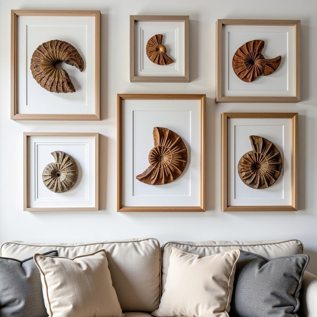 Ammonite Fossil Wall Art Display