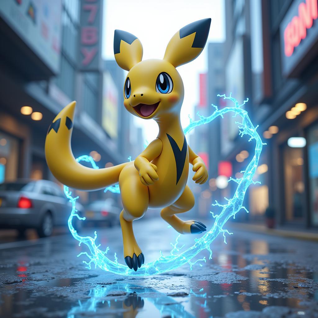 Ampharos in a 3D Rendered Environment