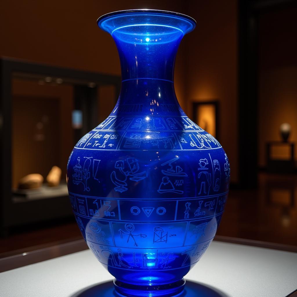 Ancient Egyptian Blue Glass Vase