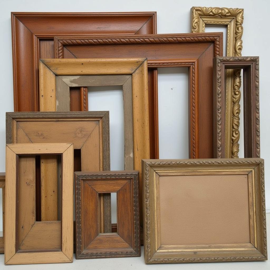 Collection of Antique Tramp Art Picture Frames