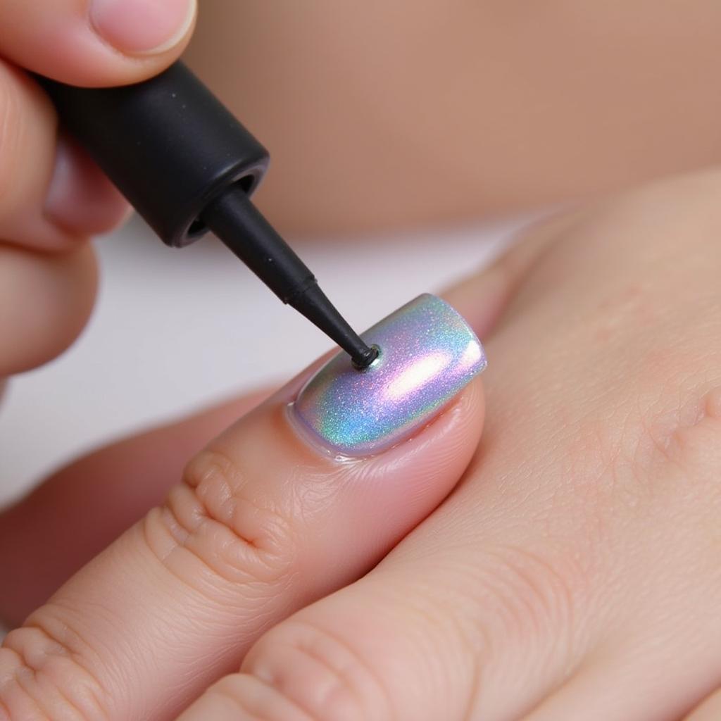 Applying Chrome Powder for Stunning Nail Art