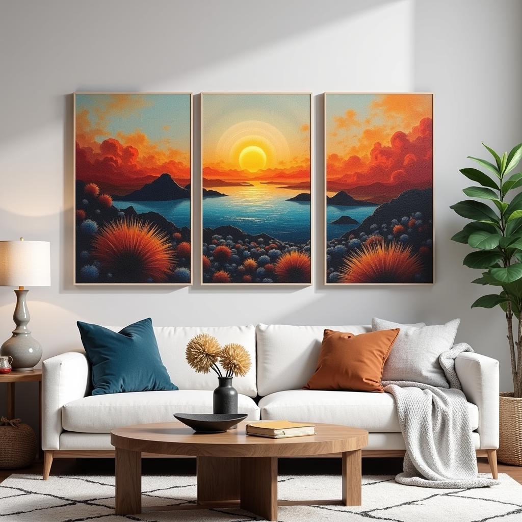 Art 3 piece set enhancing the living room decor