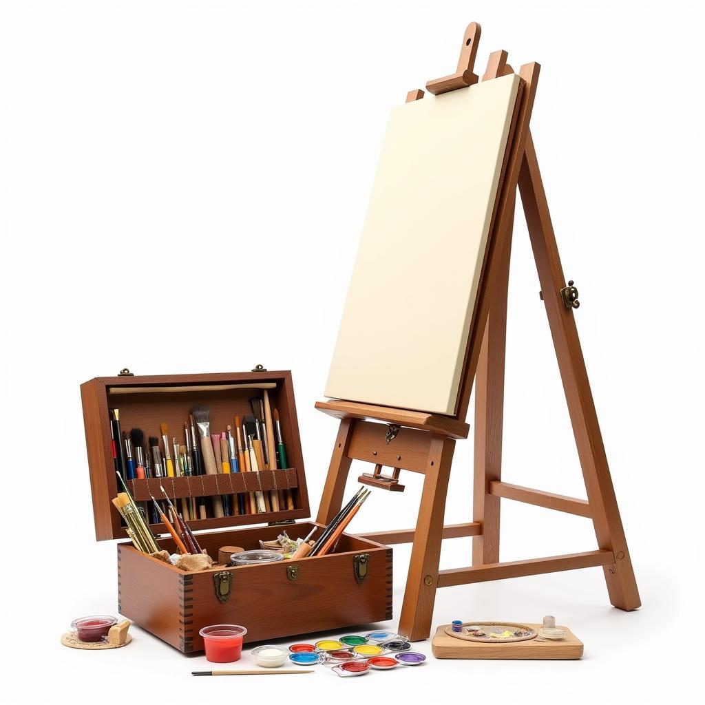 Art Box and Easel Setup for Painting