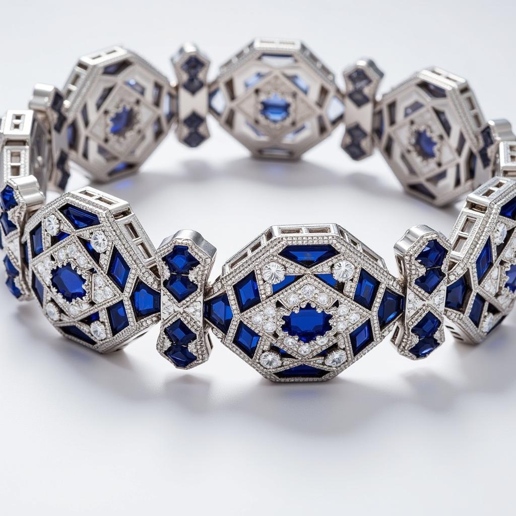 Art Deco Bracelet with Geometric Design