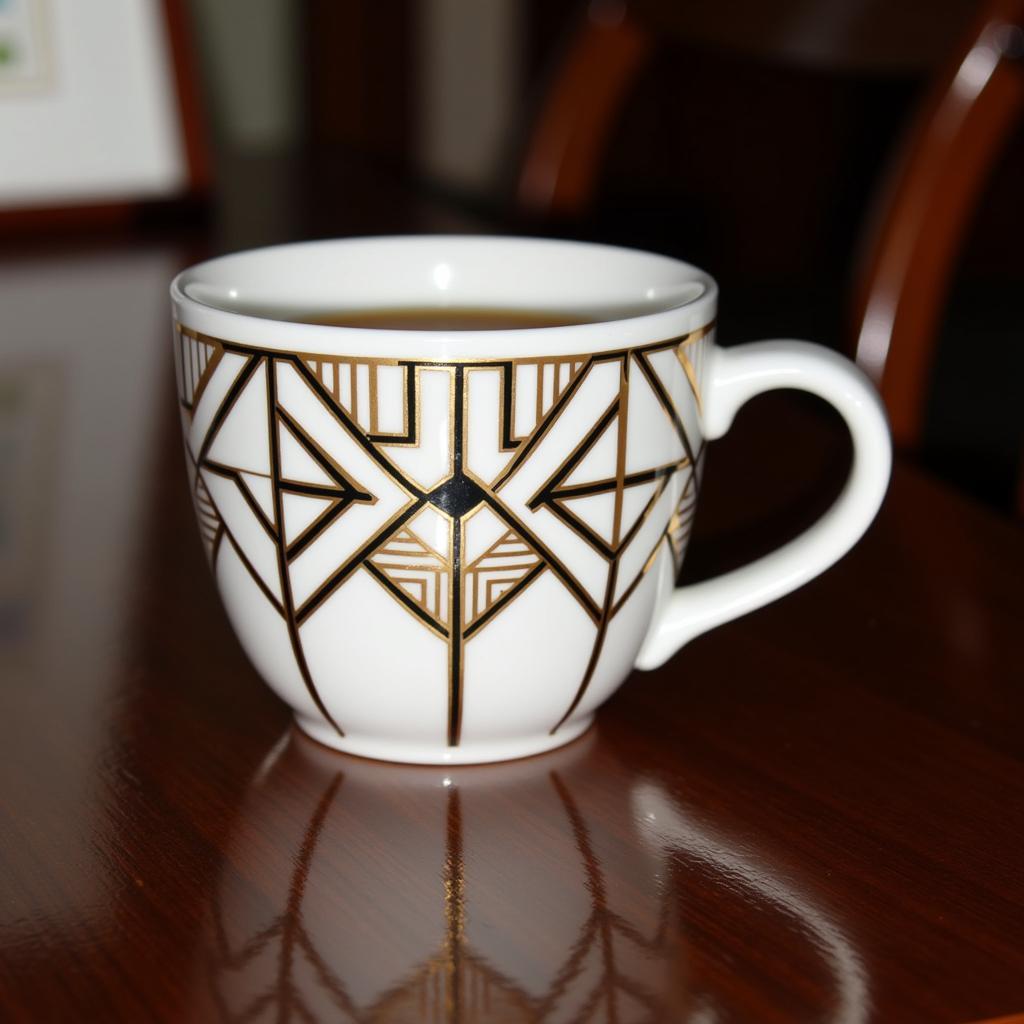 Art Deco Cup with Geometric Design