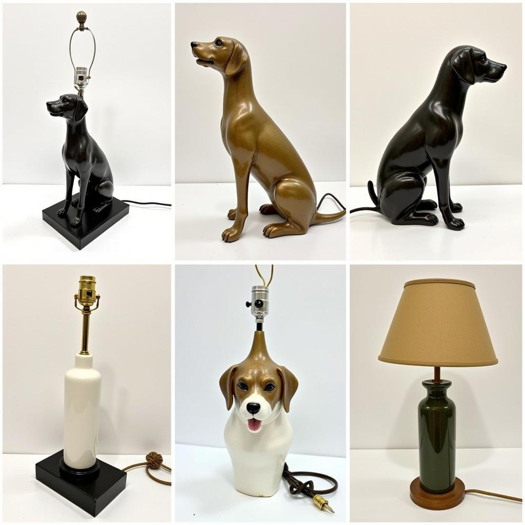 Art Deco Dog Lamp Materials and Finishes