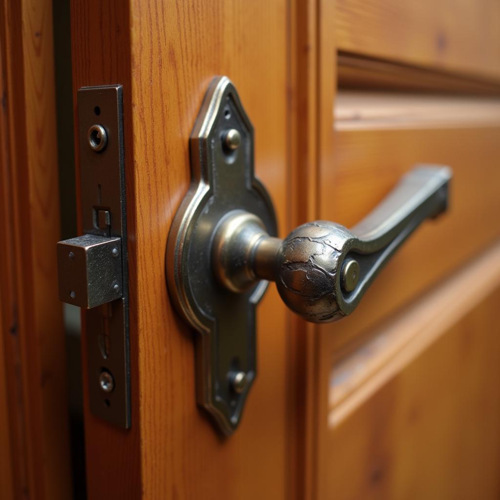 Art Deco Door Pull in Situ