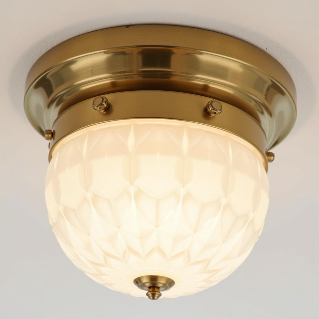 Art Deco Flush Mount Light in Brass Finish