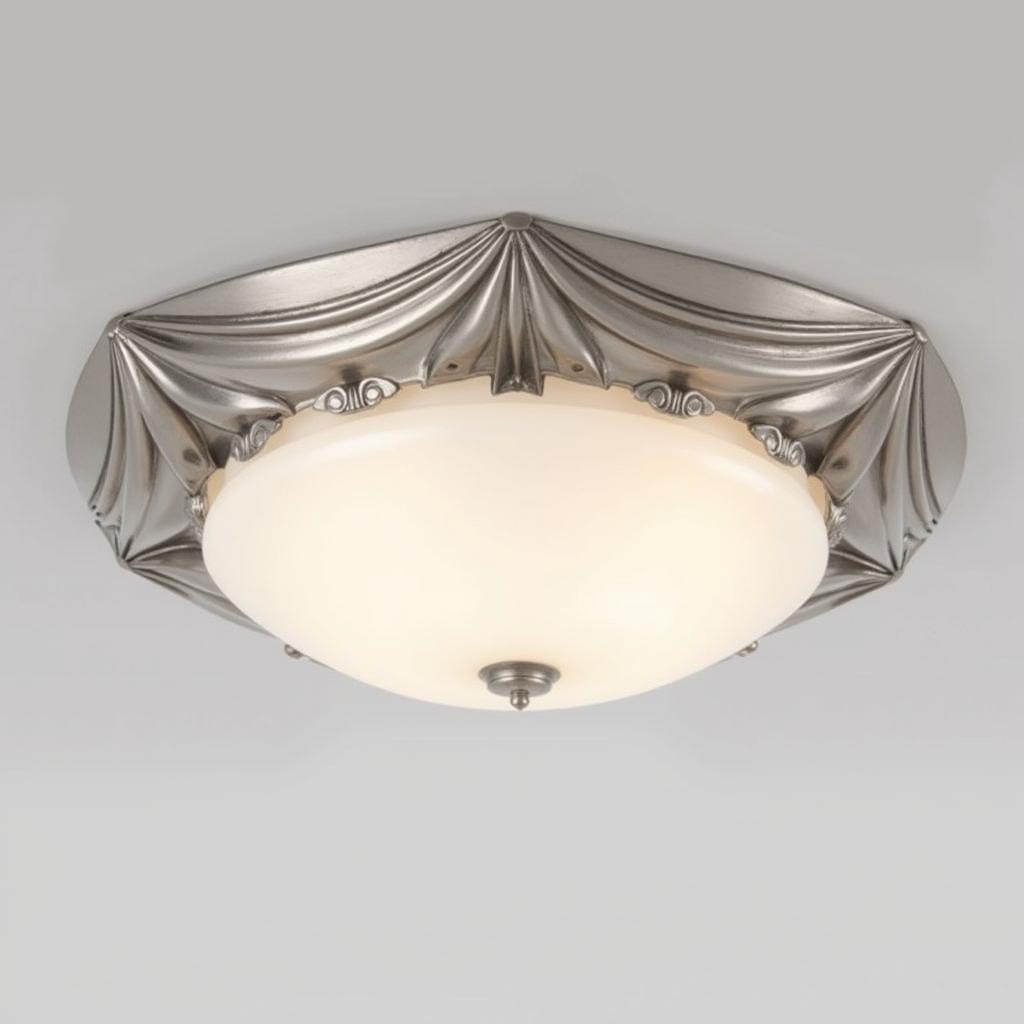 Art Deco Flush Mount Light with Geometric Design