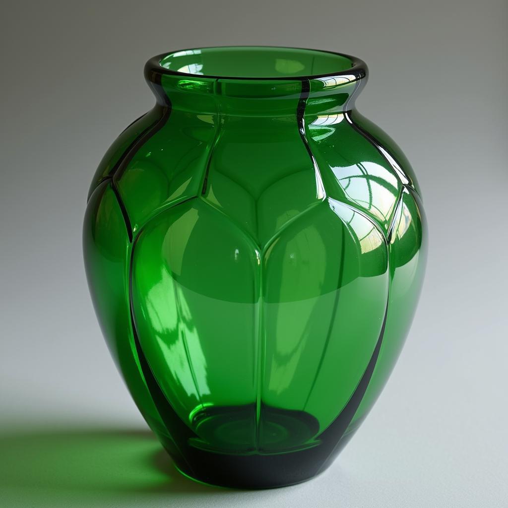 Art Deco Glass Vase with Geometric Patterns