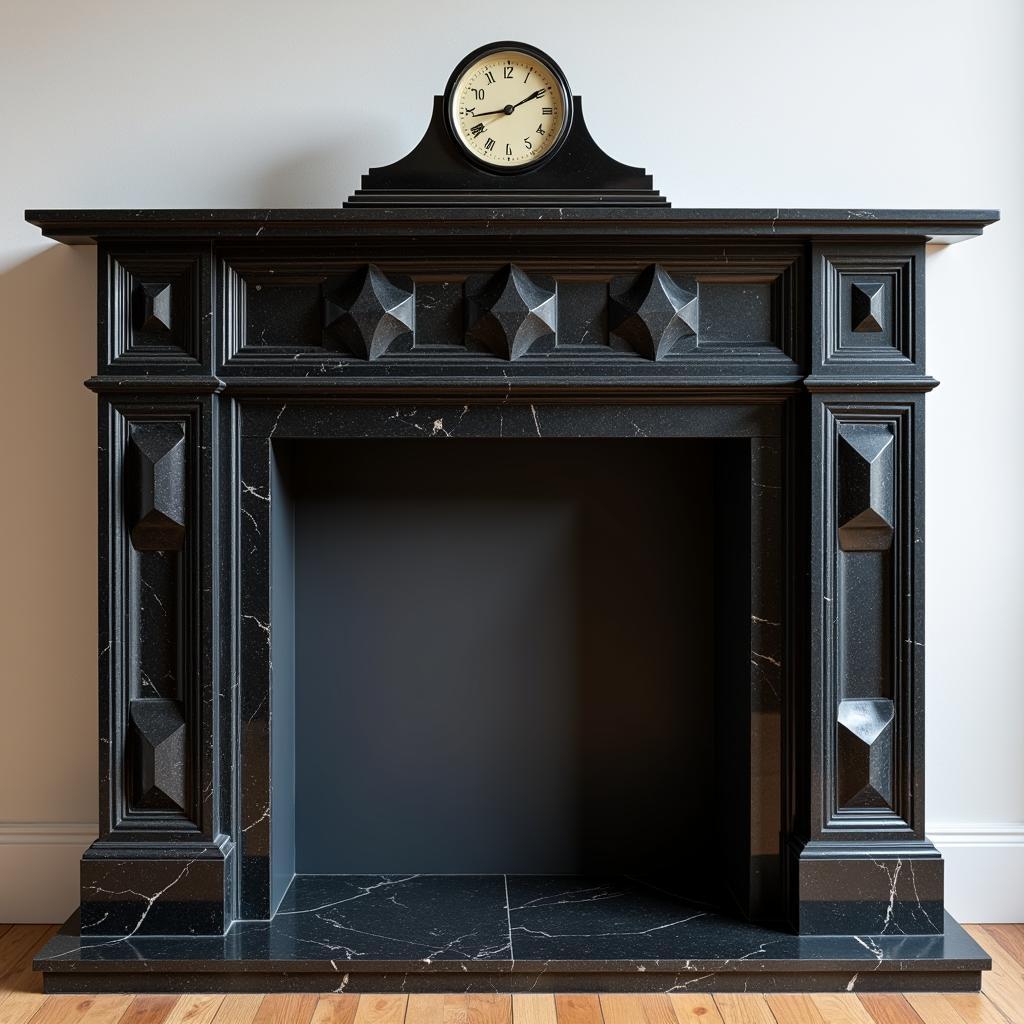 Art Deco Mantel with Geometric Design