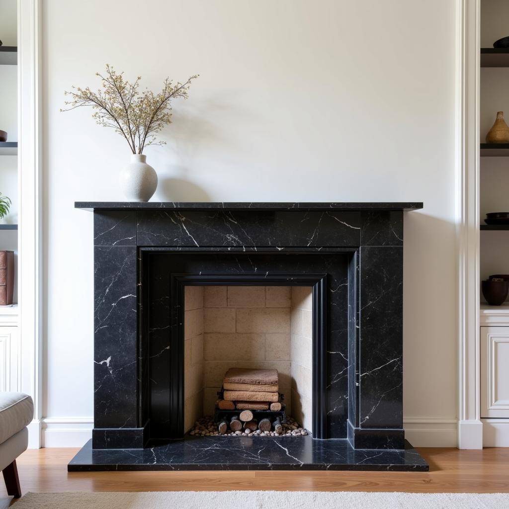 Art Deco Mantle Piece in a Modern Living Room