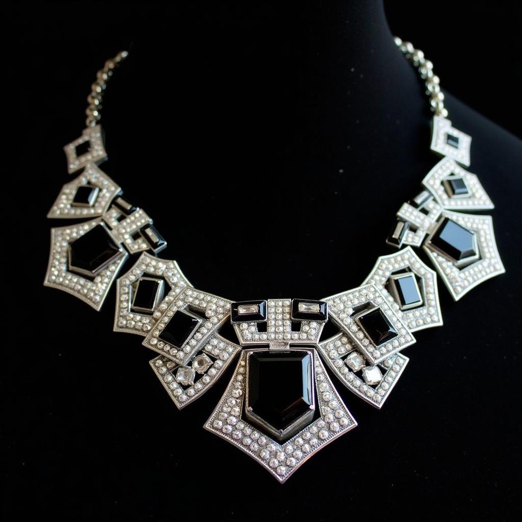 Art Deco Necklace with Geometric Design