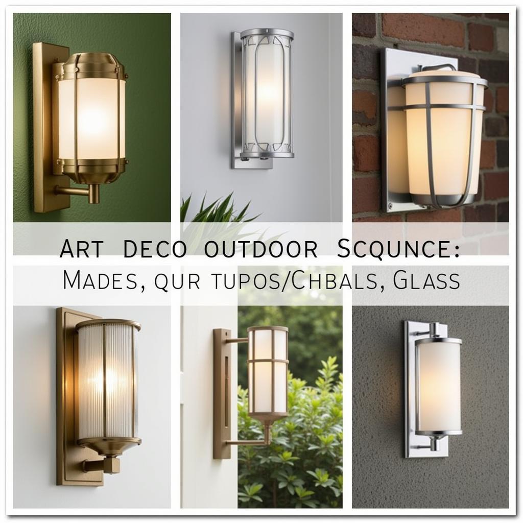 Art Deco Outdoor Sconce Materials: Brass, Chrome, and Glass