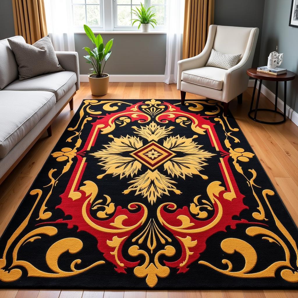 Art Deco Rug 9x12 with Geometric Patterns