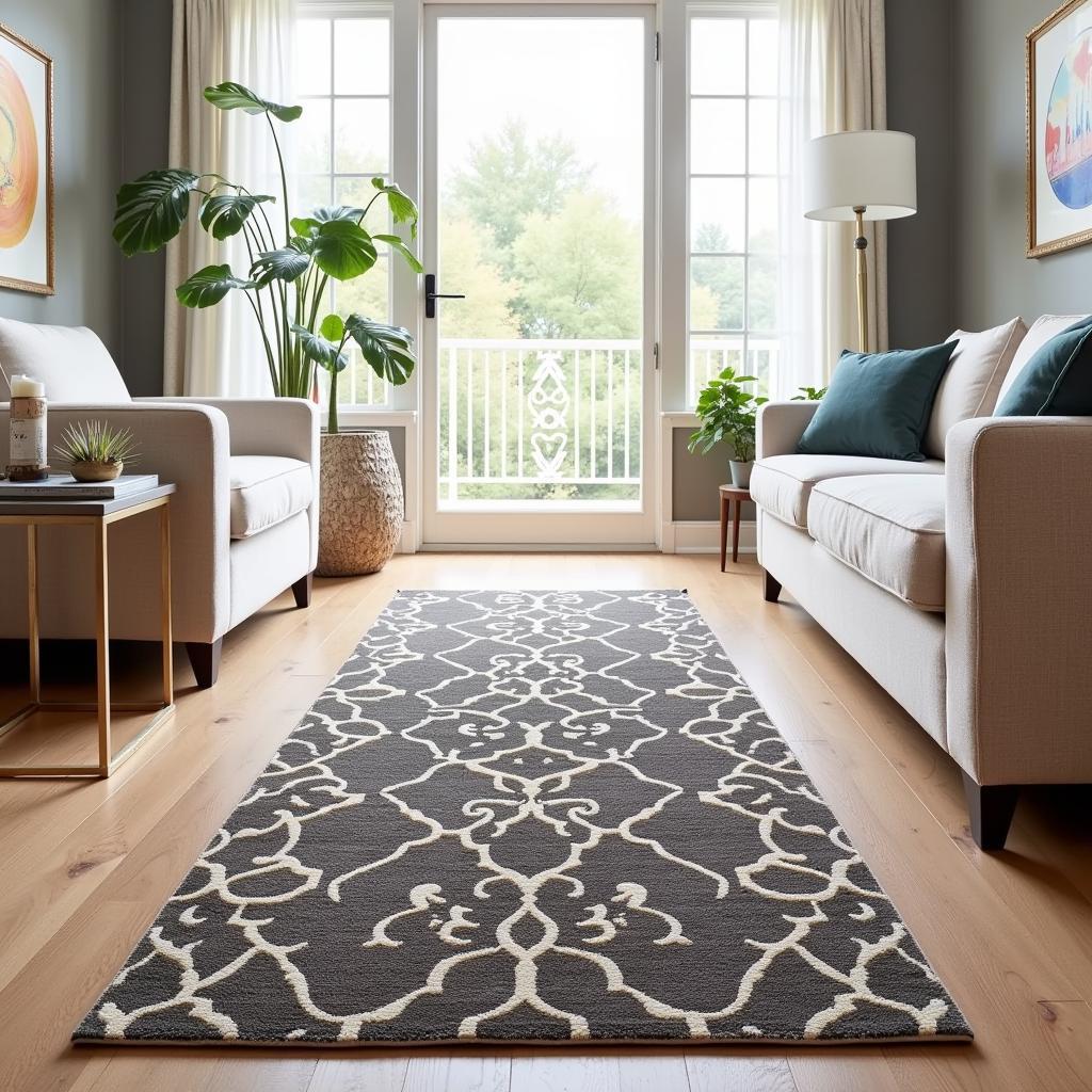 Art Deco Rug Runner in a Modern Interior