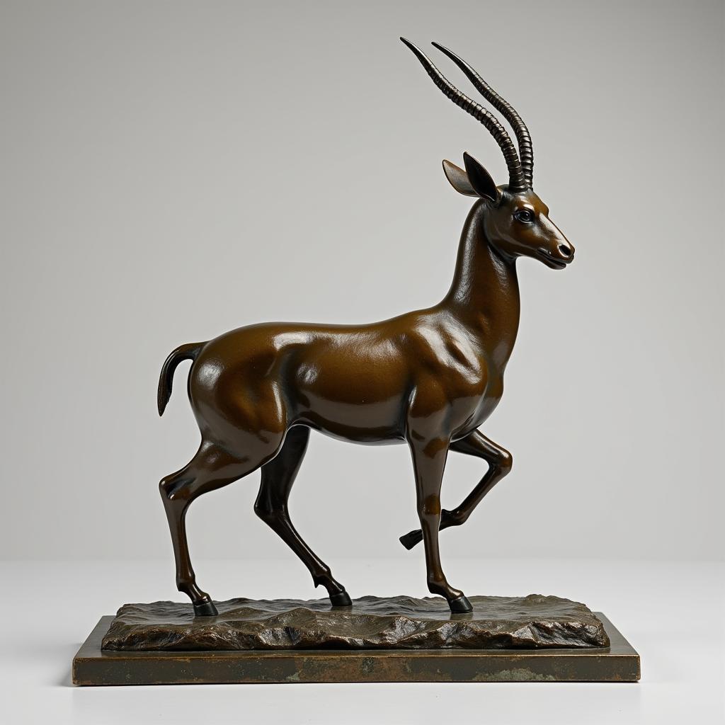 Art Deco Statue of a Gazelle in Bronze from the 1930s