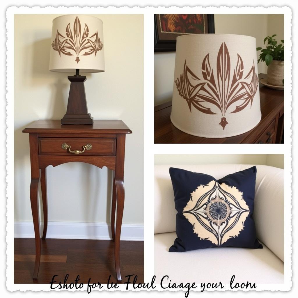 Art Deco Stencil on Furniture and Fabric