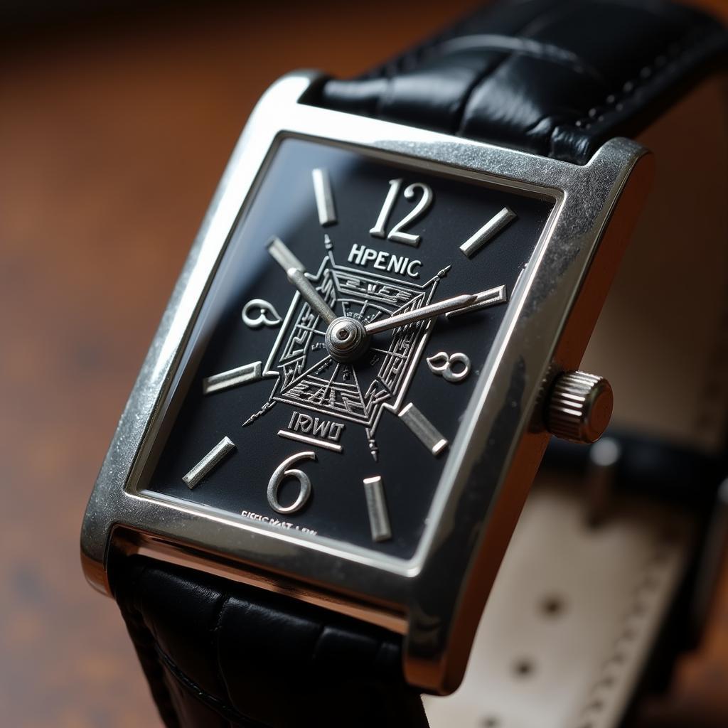 Art Deco Watch with Geometric Design