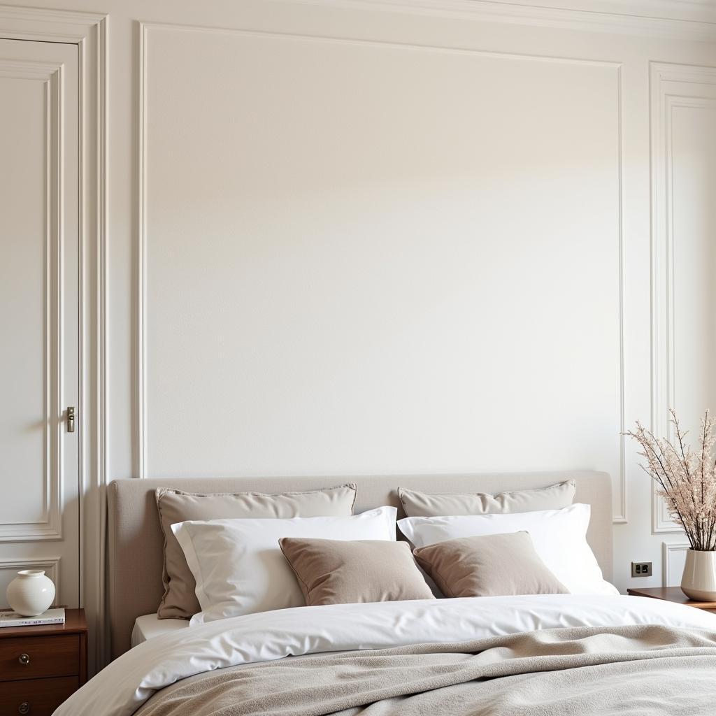 Art Deco White Wallpaper in a Bedroom