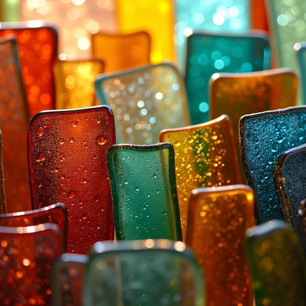 Art glass sheets come in a variety of vibrant colors and textures, offering a stunning palette for artists.