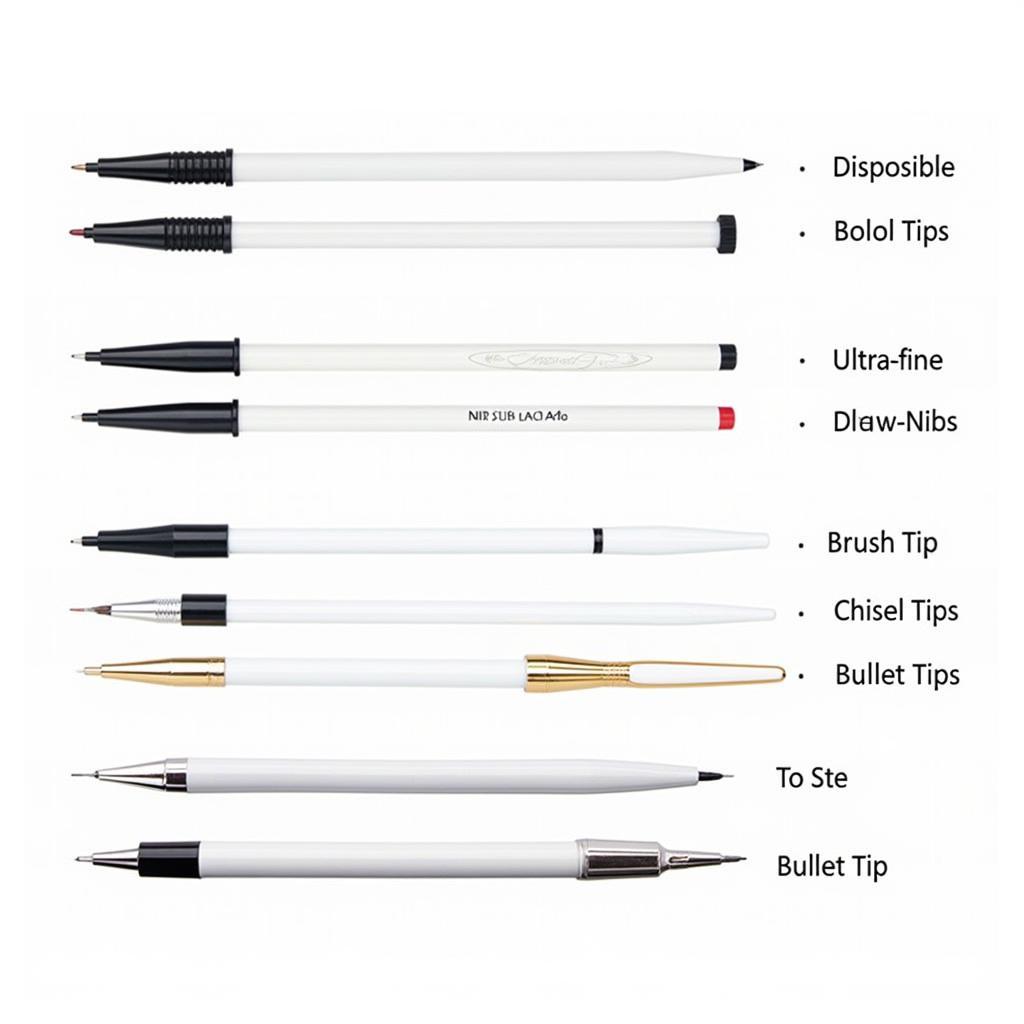 Different Types and Sizes of Art Liner Pens