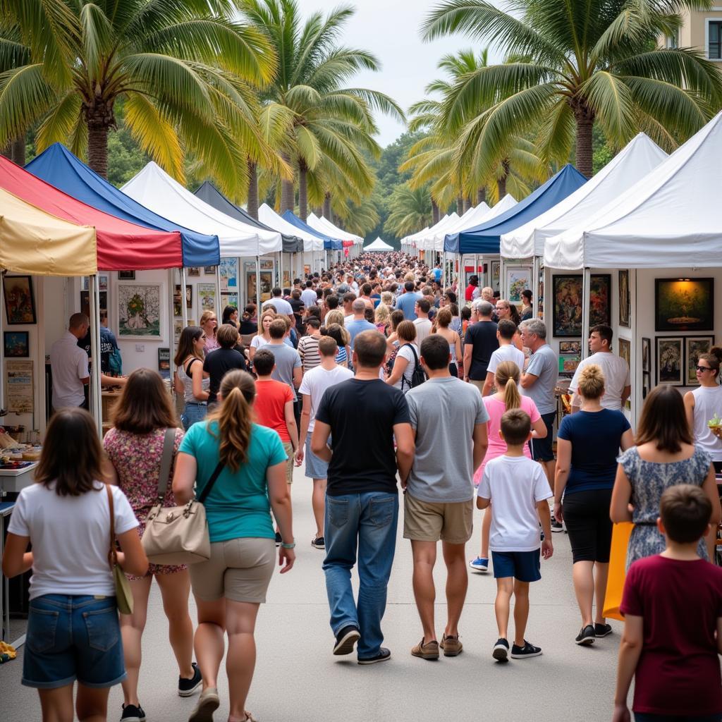 Art Lovers Exploring the Jupiter Art Festival