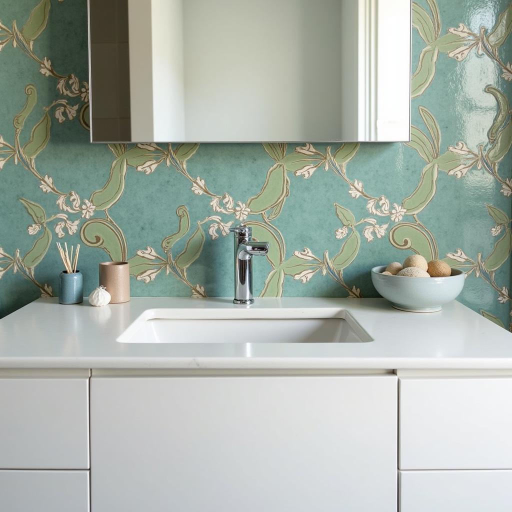 Art Nouveau Bathroom Tiles Backsplash