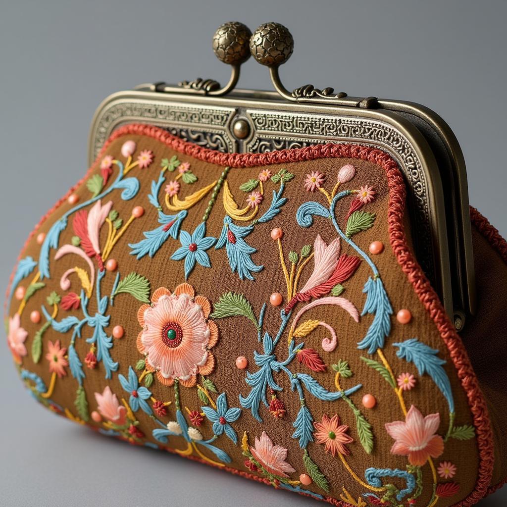 Close-up of Art Nouveau Handbag Details