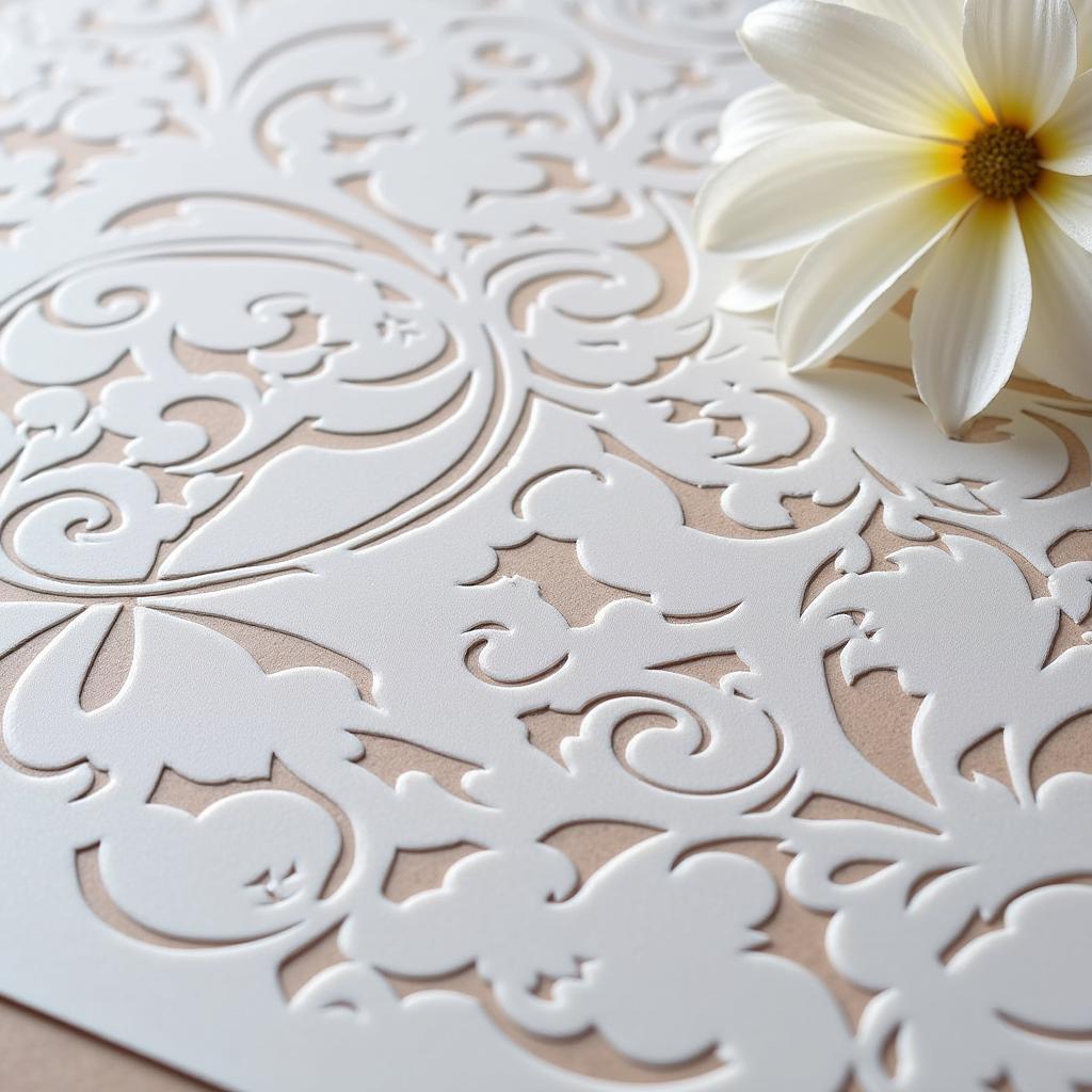 Art Nouveau Stencil Featuring Intricate Floral Patterns