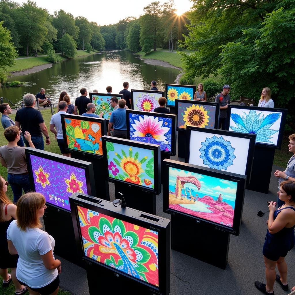 Digital Art Display at Art on the Kinni