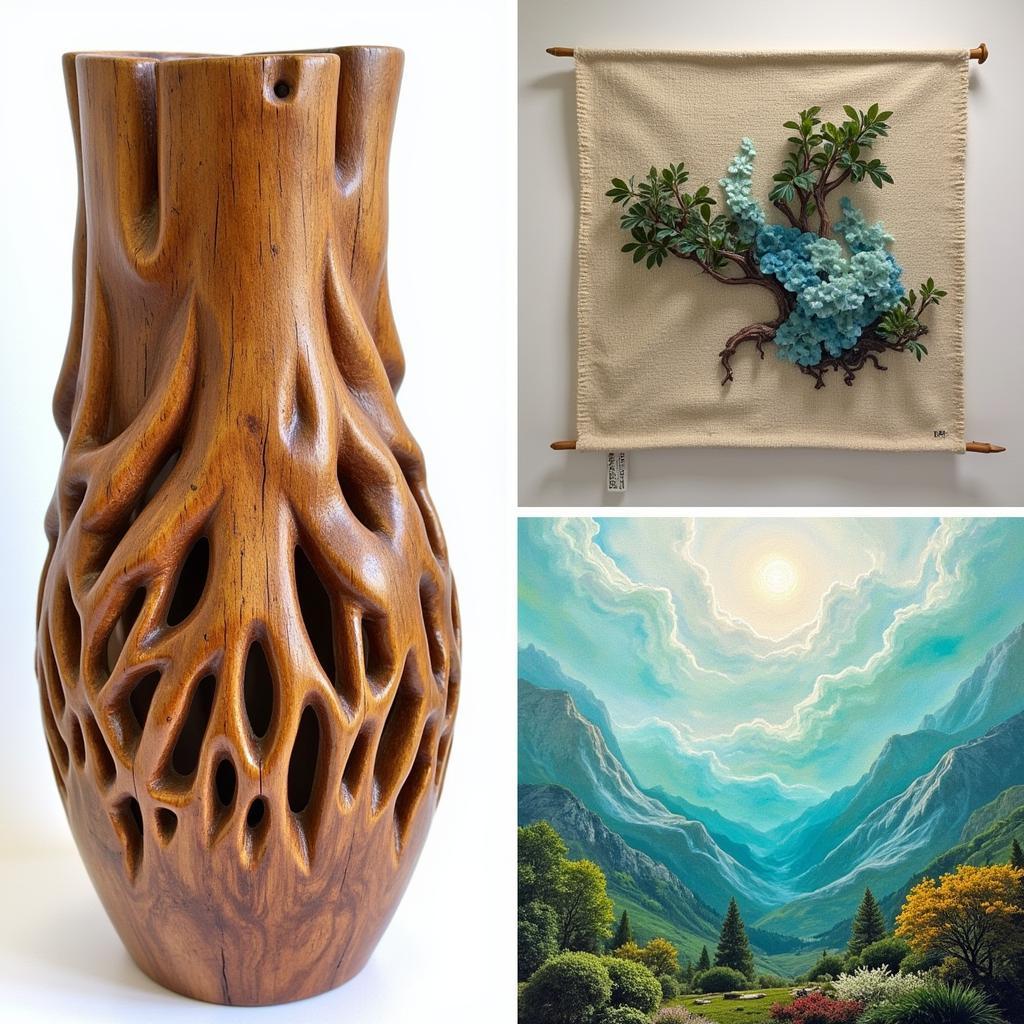 Art Organic Across Different Mediums: Sculpture, Textile, and Digital Art