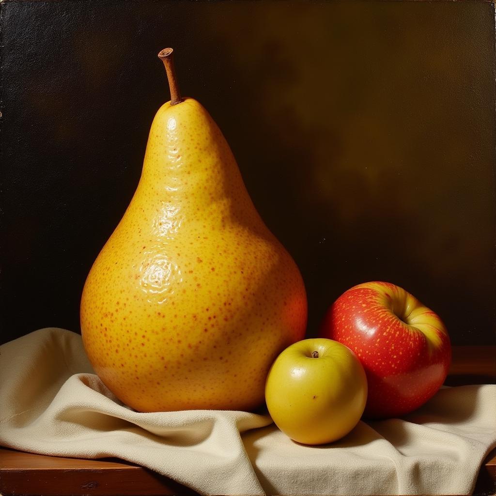 Art Pear in Still Life Painting