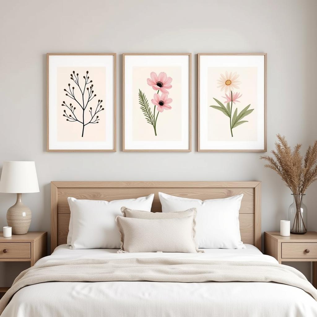 Bedroom Decor with an Art Print Set of 3