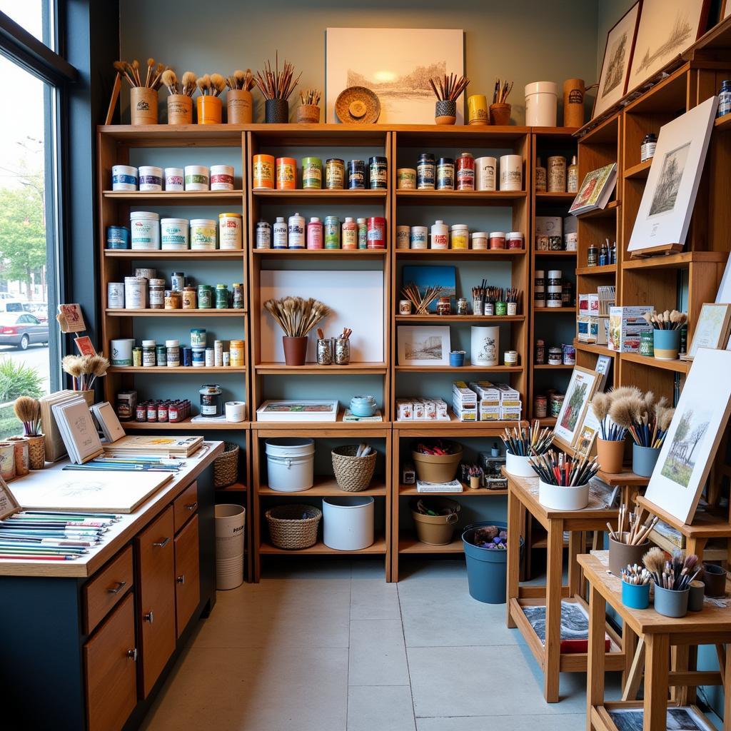 Art supplies displayed in various art stores in Annapolis