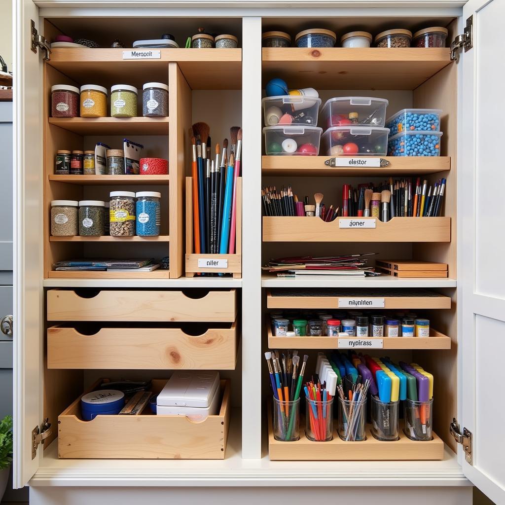 Art Supply Cabinet Organization Ideas