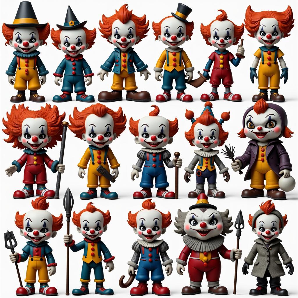 Art the Clown Collectible Figures: A variety of Art the Clown figures, showcasing different poses and accessories.