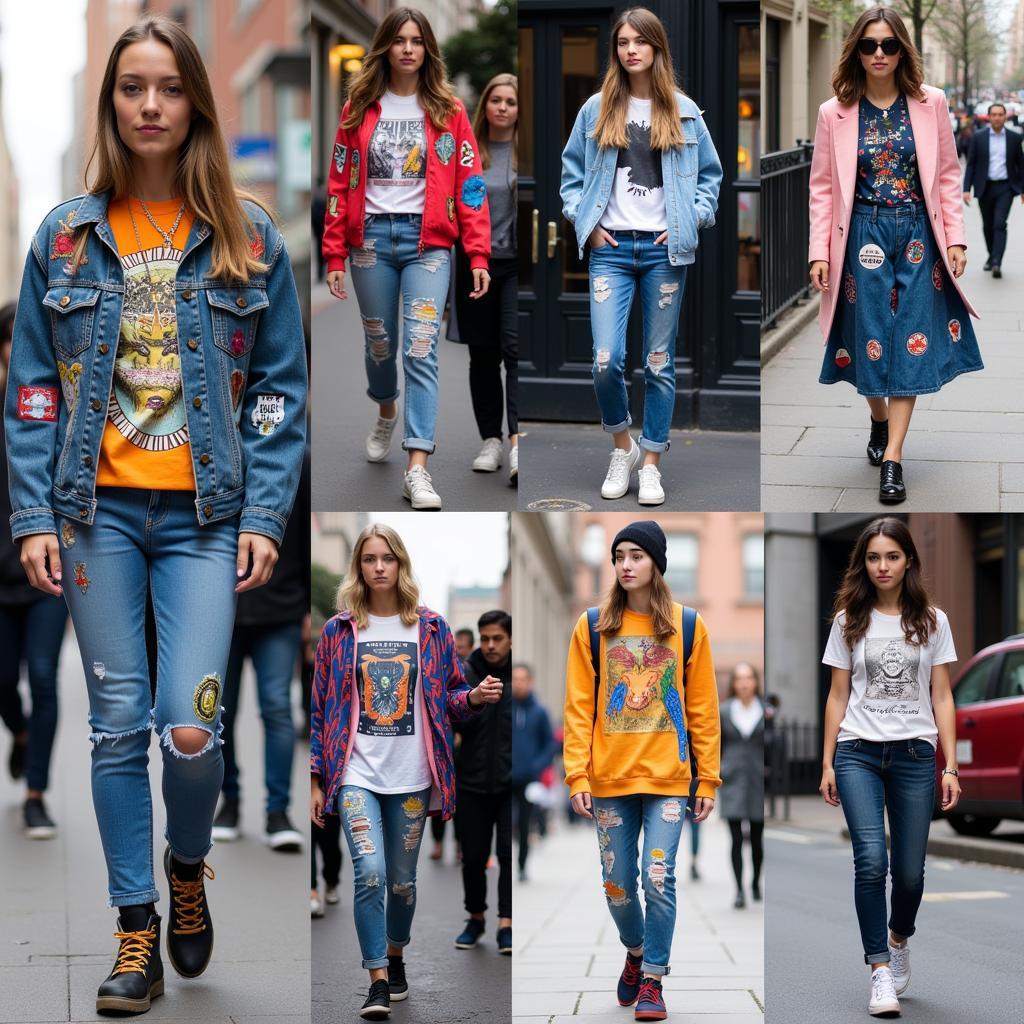 Street style showcasing diverse art to wear pieces