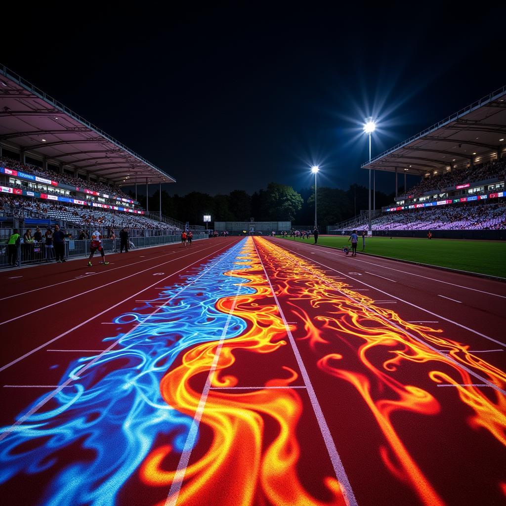 Interactive Projection Mapping on a Track