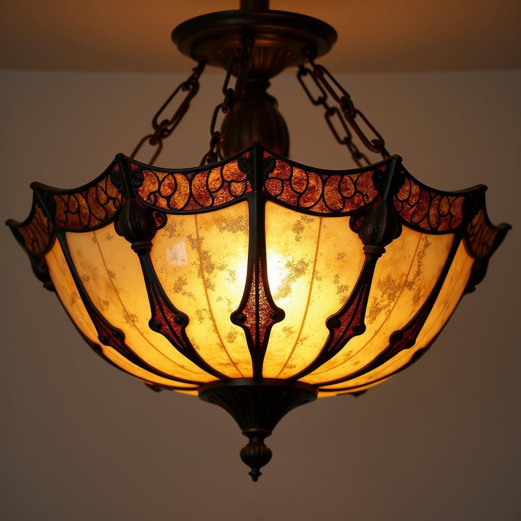 Intricate Arts and Crafts Ceiling Light Design