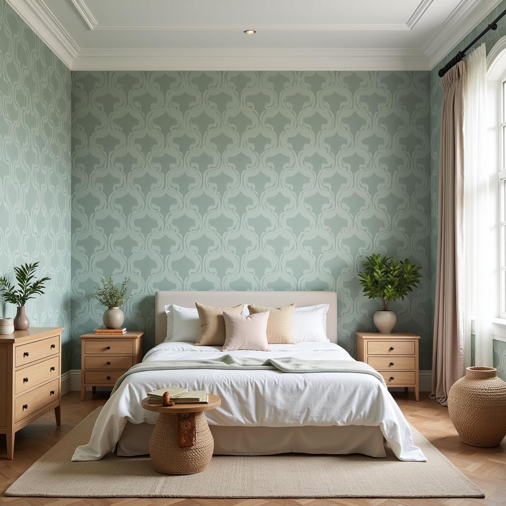 Arts and Crafts Wallpaper in a Bedroom